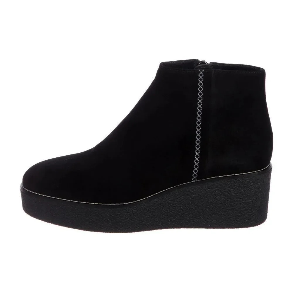 Aquatalia Vina Suede Platform Wedge Ankle Boots